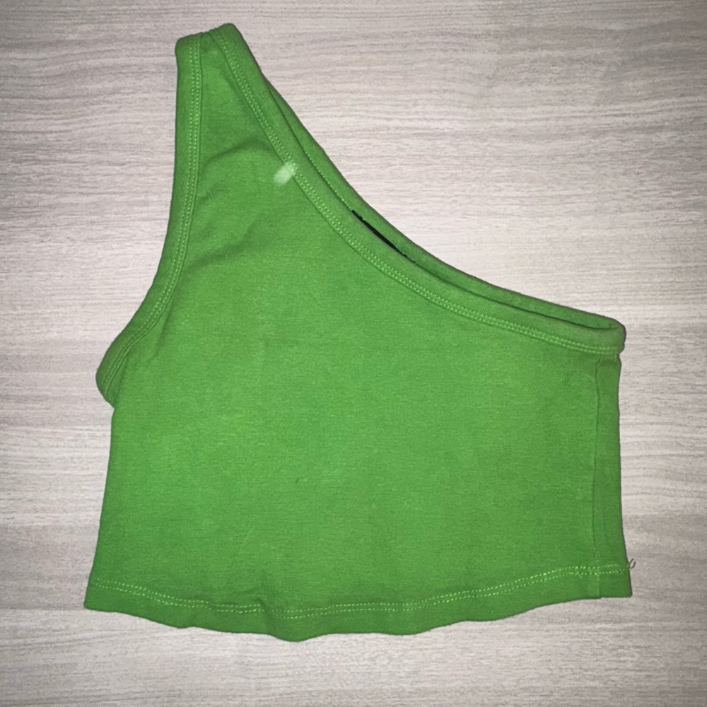 Zara Green Asymmetrical Crop Top